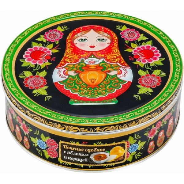 Печенье Сладкая Сказка сдоб.Матрешка яблоко с корицей в ассортименте, 400 г