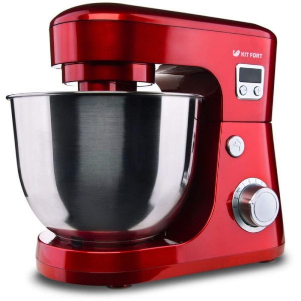 Миксер Kitfort КТ-1308-1,планетарный, красный, 600 Вт, 4,2 л,пластик