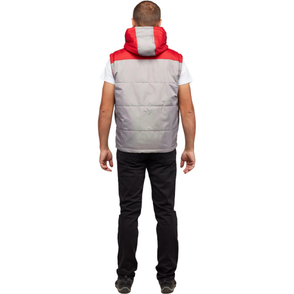 Жилет утепленный цв. серый/красный р. 46/170-176