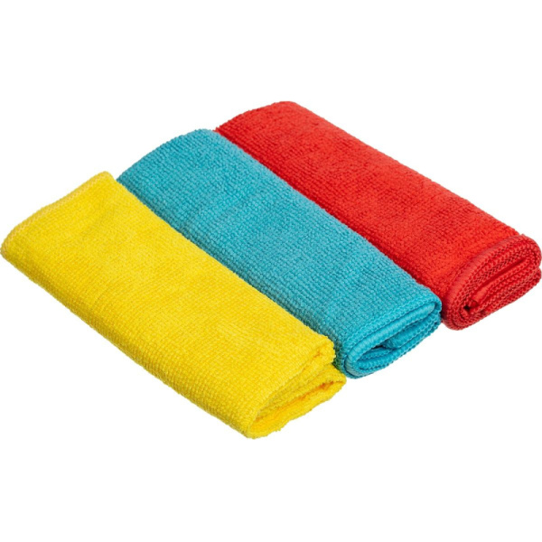 Салфетки хозяйственные из микрофибры универс  220г/м2 30х30см 3шт/уп
