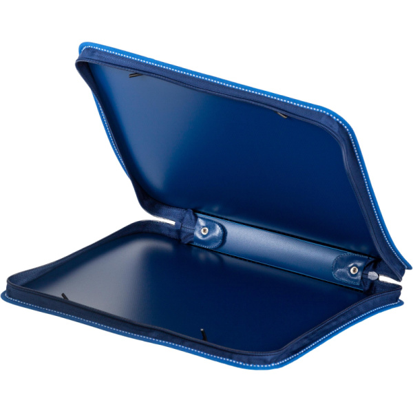 Папка-портфель на молнии синий с ручками
