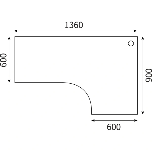 Стол SP Бюджет правый 2365 (402663) дуб шамони светлый 1360 (430)