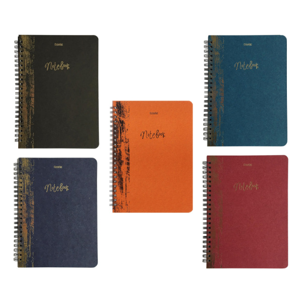 Бизнес-тетрадь Kroyter А5,60л,кл,спираль,бл.65гр,обл.карт Офис в асс.7651