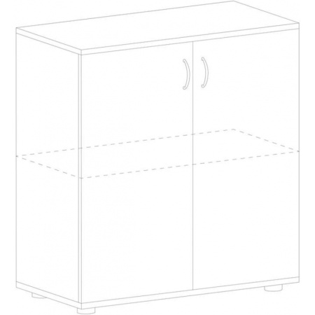 Шкаф IN Рондо закрытый низкий Ш-52 дуб альпийский 804х450х753