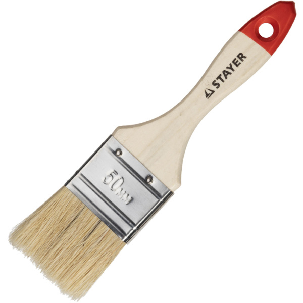 Кисть плоская 2"/50 мм, натур.щетина STAYER 0101-050