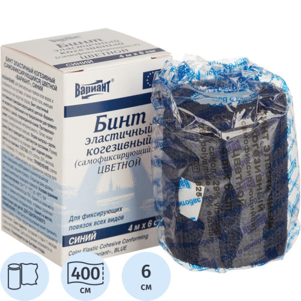 Перевяз. ср-ва Бинт самофикс эласт 4м х 6см синий Вариант ШК61034