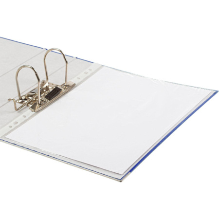 Папка-регистратор Комус Экономи 75мм синяя, ПБП1, карм.кор., мет.уг