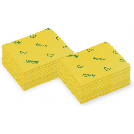 Салфетки хозяйственные Vileda Бризи 36х35см желтые 25шт/уп 161618