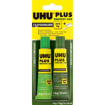 Клей UHU PLUS ENDFEST 300 универсальный эпоксидный,2х15мл (45640)