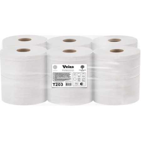 Бумага туалетная д/дисп Veiro Q2 Comf 2сл бел вторич 200м 12рул/уп T203
