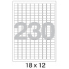 Этикетки самоклеящиеся  18х12 мм/230шт. на листе А4 (100 л