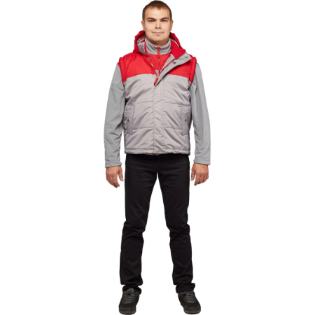Жилет утепленный цв. серый/красный р. 56/170-176