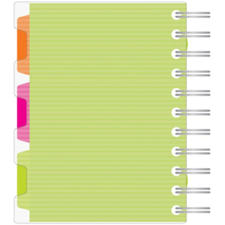 Тетрадь 140л,кл,А6,SPIRAL BOOK Салатовый,евросп,обл.пл,раздел.84114