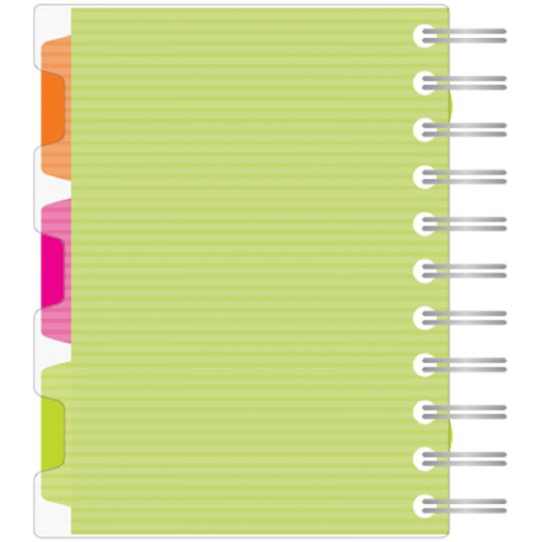 Тетрадь 140л,кл,А6,SPIRAL BOOK Салатовый,евросп,обл.пл,раздел.84114