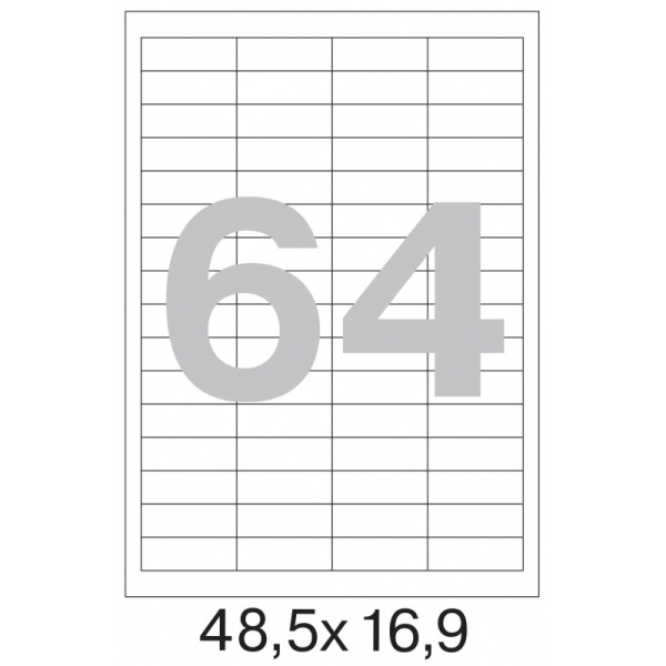 Этикетки самокл. ProMEGA Label BASIC 48,5х16,9 мм, 64 шт. на лист.А4 100л
