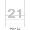 Этикетки самоклеящиеся 70х42,3 мм/21 шт. на лист. А4 (100 л