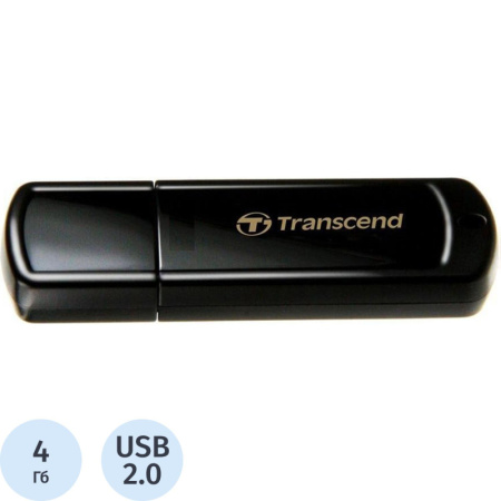 Флеш-память Transcend JetFlash 350, 4Gb, USB 2.0, чер, TS4GJF350