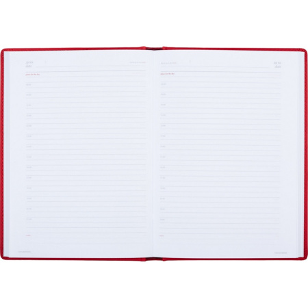 Ежедневник недатированный А5+, 136л, VELVET красный  3-115/10
