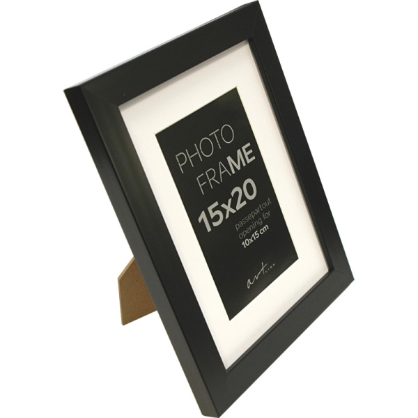 Рамка пластиковая с паспарту Gloria Black 15x20 37