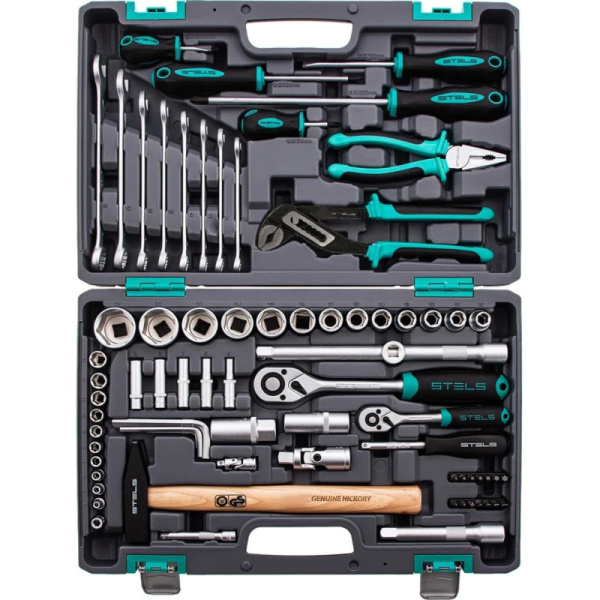 Набор инструмента STELS, CrV, 76 предметов, кейс(14104)