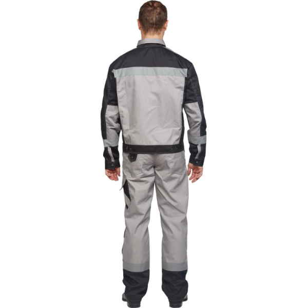 Костюм рабочий летний муж  л21-КБР сер/черн (р.64-66) 170-176 (мод.КОС211)