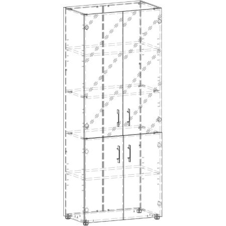 Шкаф YALTA со стекл. LT-ST 1.2 снежная патина В2012