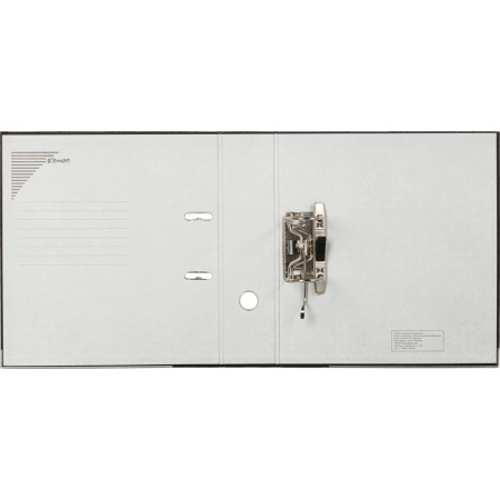 Папка-регистратор с арочн.мех.Комус Экономи 80мм,черн,ПБП1,карм.кор.,мет.уг