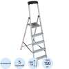 Стремянка складная Krause SAFETY 5 ступеней с полочкой 128959