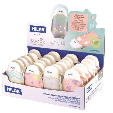 Ластик каучуковый Milan Pastel Sugar Diamond, CMMSD1012 в чехле