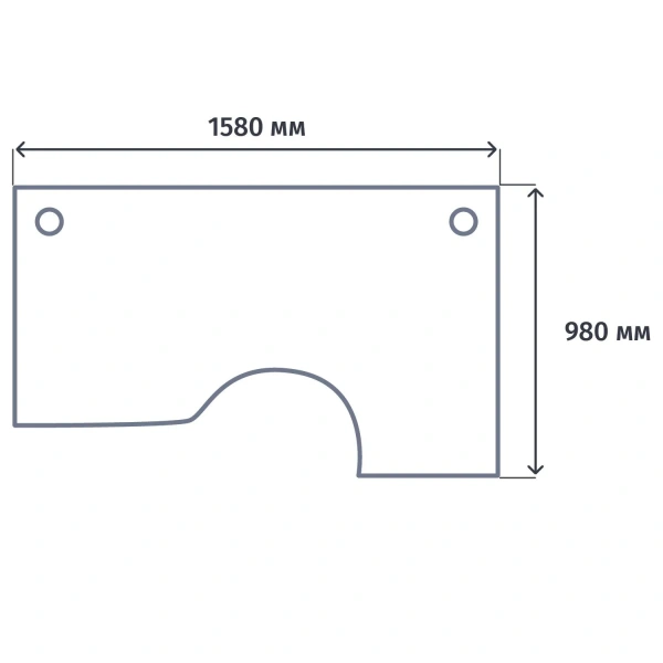 Стол ONIX-П левый П на металлокаркасе O.MP-SA-1L денвер светлый/антрацит