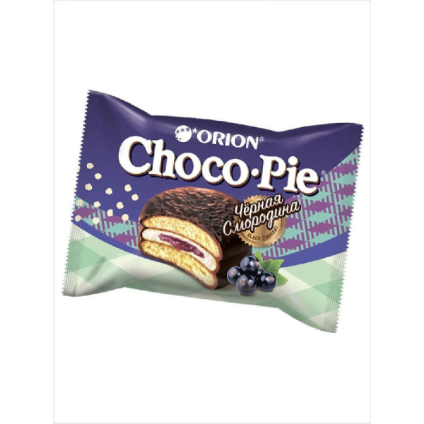 Пирожное в глазури Orion Choco Pie BLACK CURRANT, 12шт/1уп