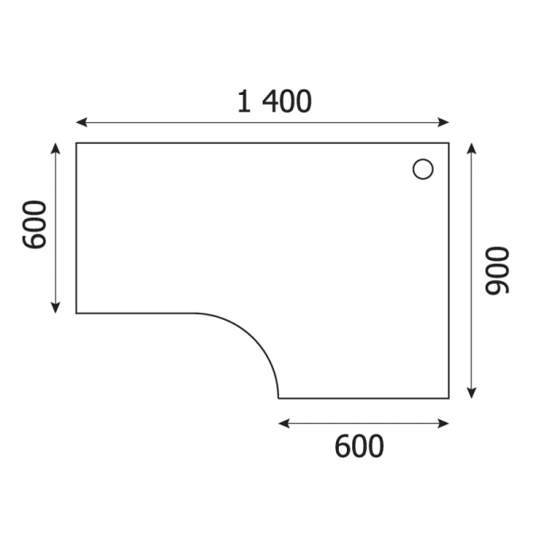Стол Easy B правый Ш1400 D 061.205 светлый дуб/серый