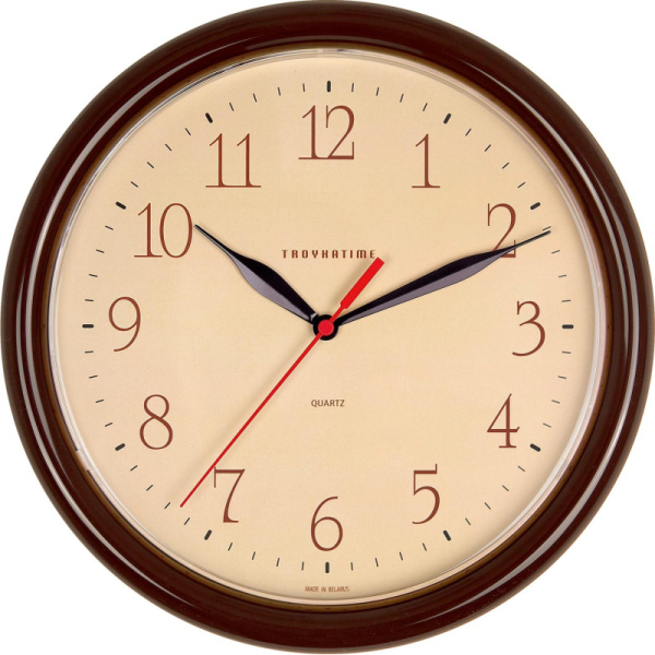 Часы настенные Troyka 21234287 круг., d245мм, плав.ход, пластик