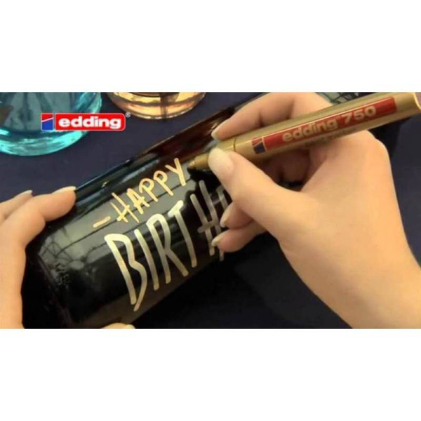 Маркер лаковый EDDING E-750/53 золотой 2-4мм рус/бл