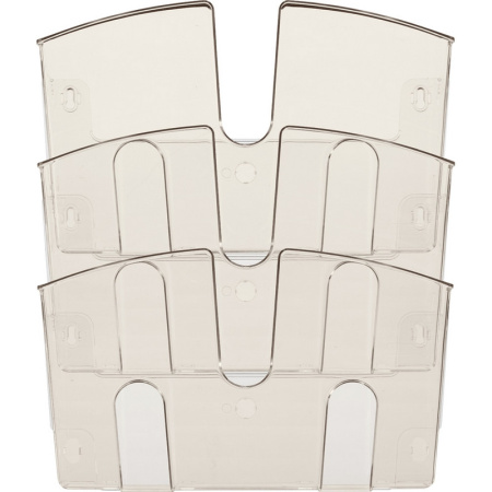 Лоток настенный Attache 3 отделения А4 горизонтальные дымчатый