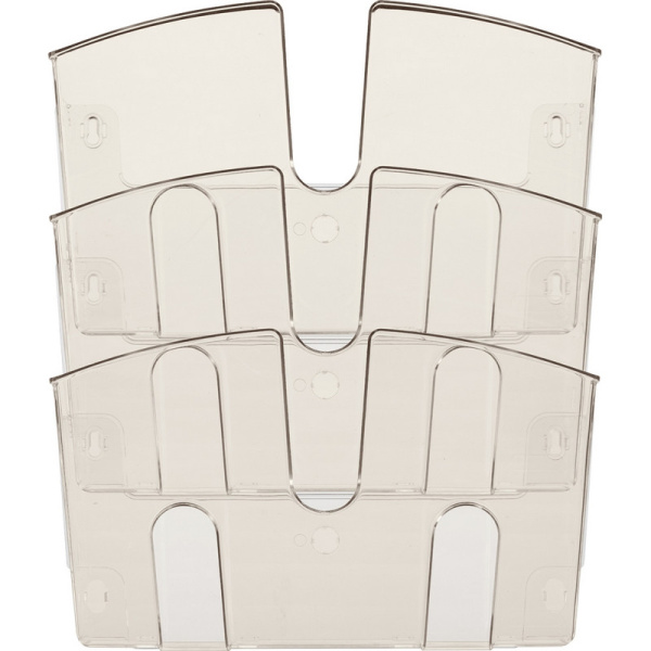 Лоток настенный Attache 3 отделения А4 горизонтальные дымчатый