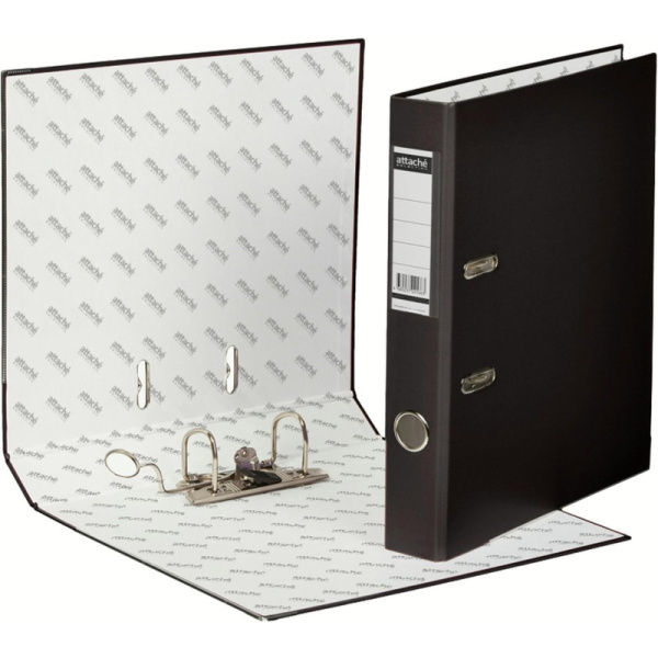 Папка-регистратор ECONOMY PLUS 50мм,чер,ПБП1,карм.кор,мет.уг