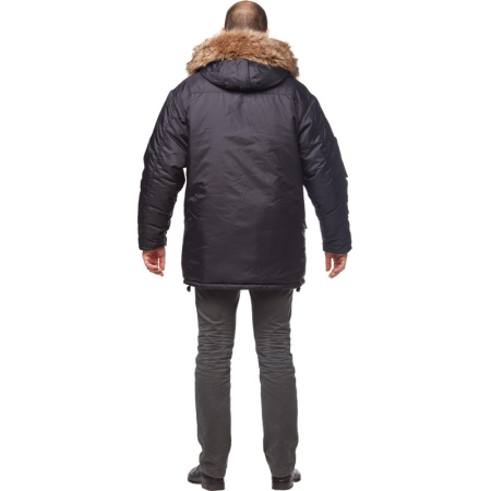 Куртка рабочая зимняя муж Аляска удлиненная черн  (р.52-54)170-176
