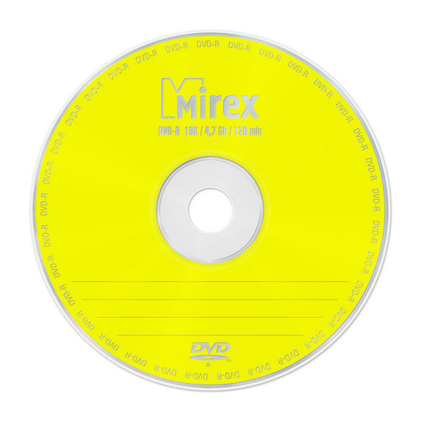 Носители информации DVD-R, 16x, Mirex, Cake/25, UL130003A1M