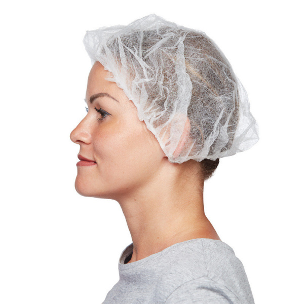 Шапочка берет н/с неткан. белая Klever 100шт/уп. 1000шт/кор.