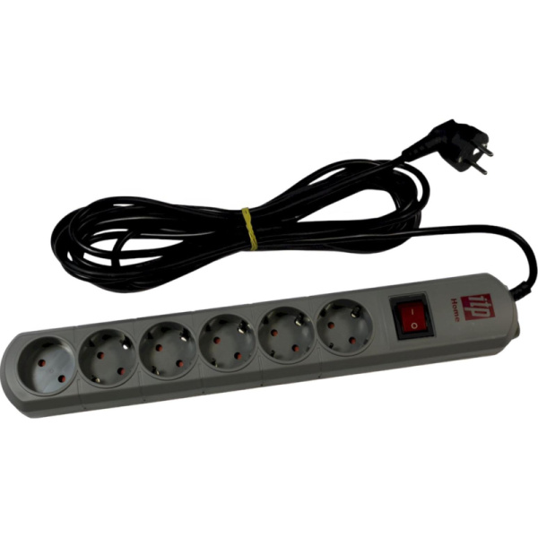 Сетевой фильтр ITP Home (6/5м/10А/400Дж/серый)