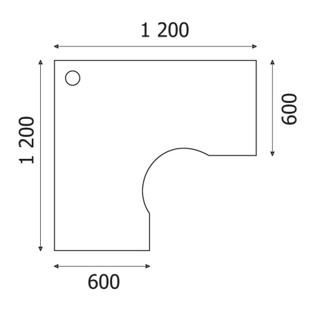 Стол Easy One левый (878,879) серый Ш1200 Г1200