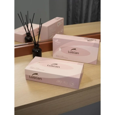 Салфетки косметические Luscan белые 2сл 100шт/уп_НСК