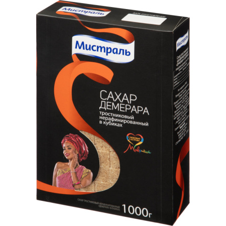 Сахар кусковой Мистраль тростниковый 1 кг