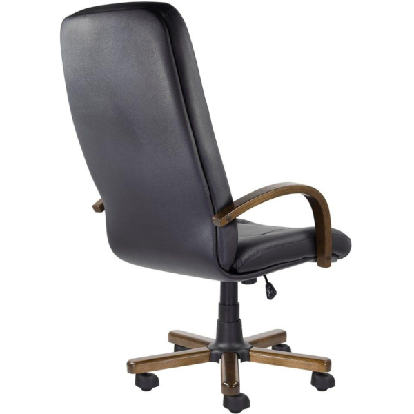 Кресло UP_Руковод.Verona (ИДРА/К)дерево Н5 кожа чёрная К-01
