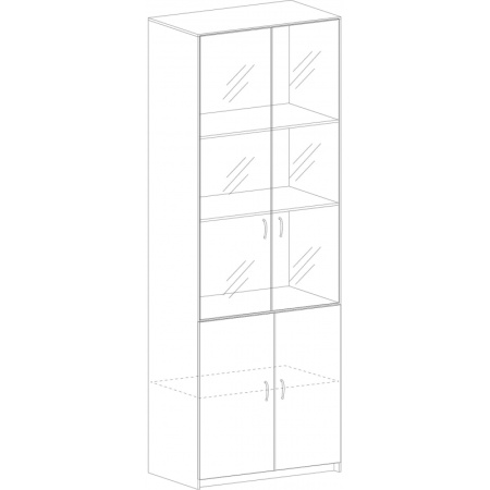 Шкаф SP Бюджет   со стекл. 2553 (651,879,655,670) д.ш.св./сер