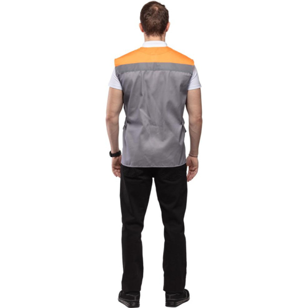 Жилет рабочий л30-ЖЛ серый/оранжевый(р.48-50) р.170-176