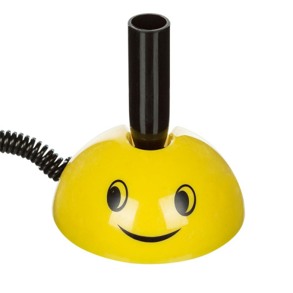 Ручка шариковая на подставке на липуч для стол Attache Smile желтая,син.ст