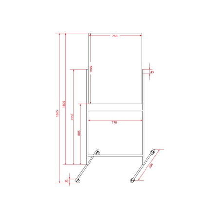 Доска магнитно-маркерная 75x100 BoardSYS Twist, мобильн., поворотн
