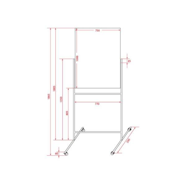 Доска магнитно-маркерная 75x100 BoardSYS Twist, мобильн., поворотн